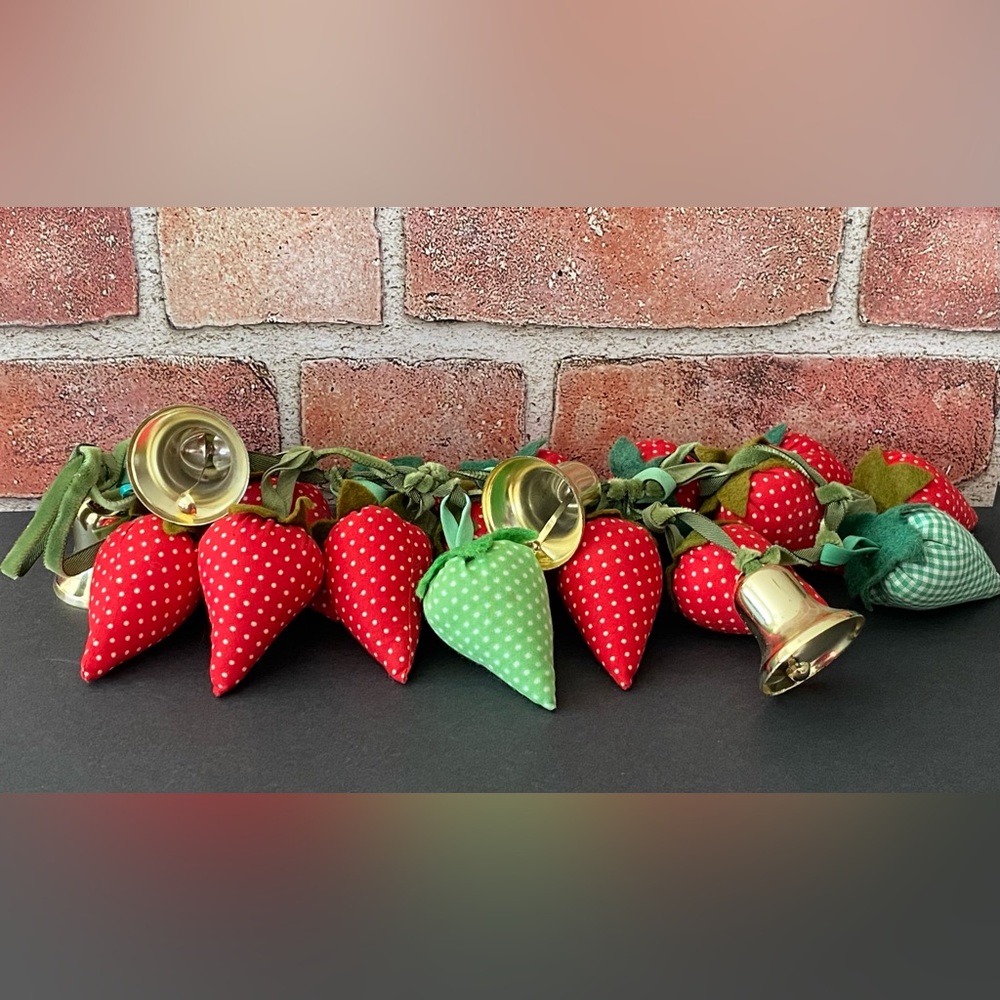 Vintage hand made strawberries decor